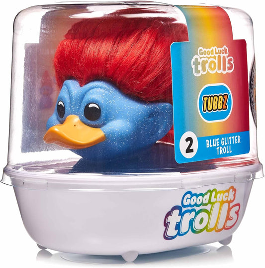 Blue Glitter Troll TUBBZ Collectible Duck