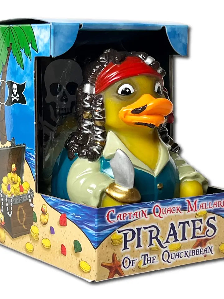 Captain Quack Mallard- Pirates of the Quackibean Collectible Duck Novelty Duck